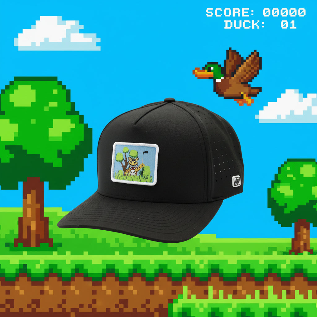 <h2>Tiger In The Woods</h2> <p>Black Snapback Hat</p>